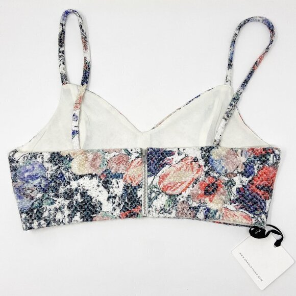 DRA | Multicolor Floral Textured Bralette Crop Top Small - Picture 3 of 10